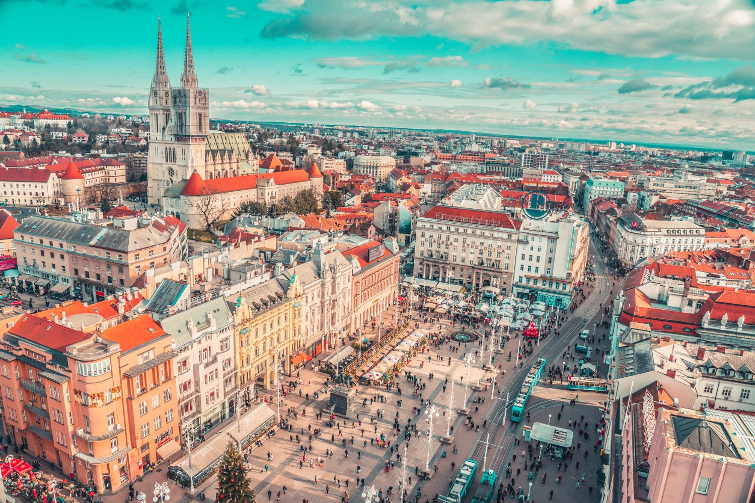Zagreb Main Square Skyline