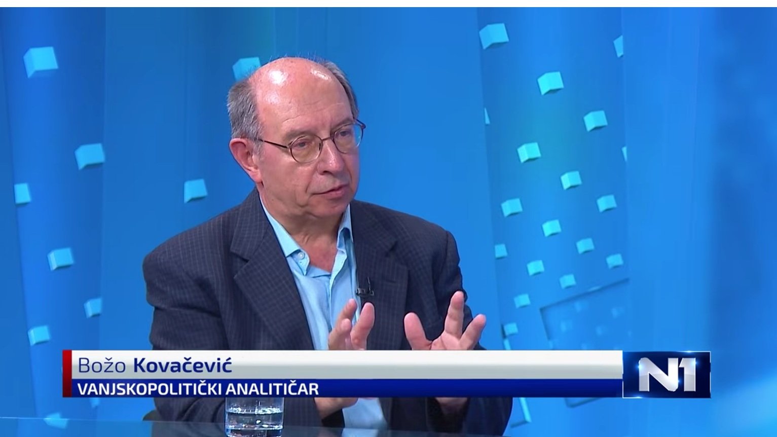 Prof. Mladen Nakić being interviewed on HRT television studio