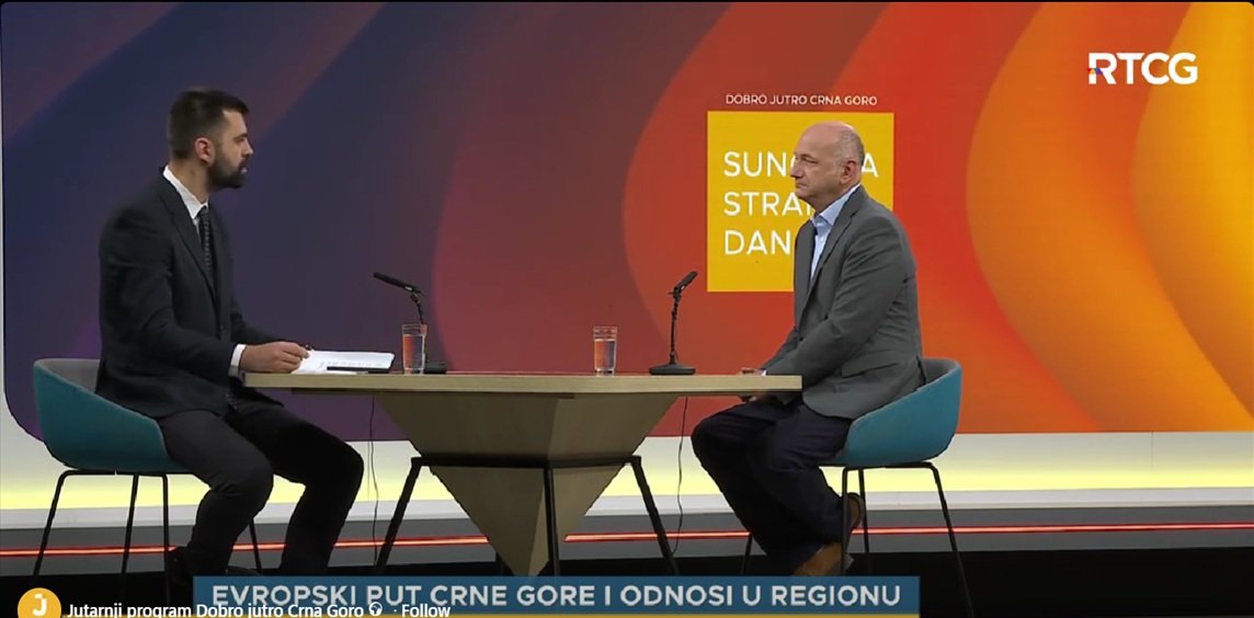 Prof. Mladen Nakić being interviewed on HRT television studio