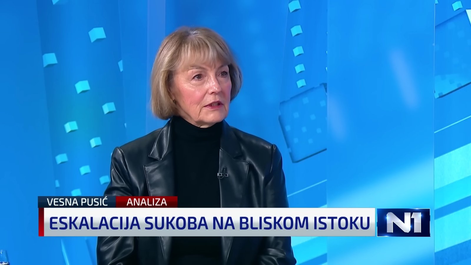 Prof. Mladen Nakić being interviewed on HRT television studio