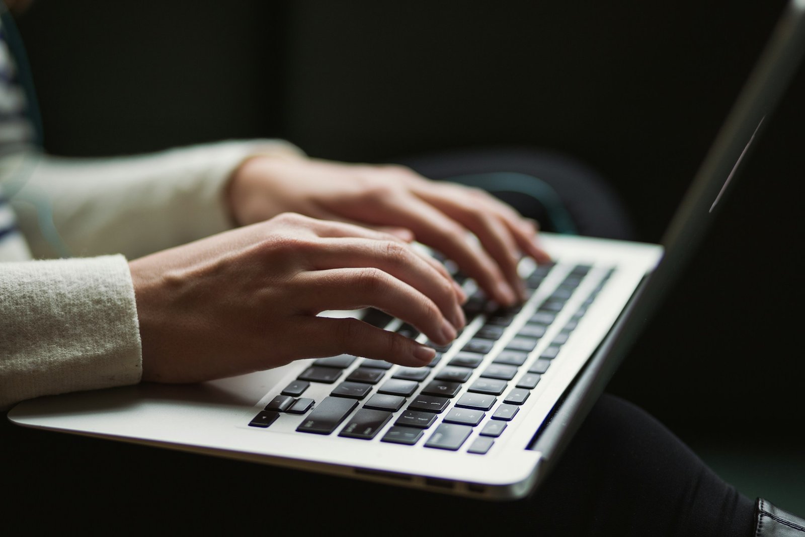 Pearson typing on a laptop